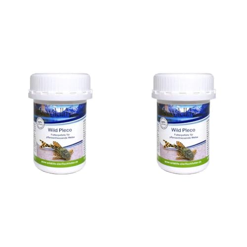 WILDLIFE Wild Pleco Natürliche Futterpellets für Pflanzenfressende Welse, 47 g (Packung mit 2) von WILDLIFE