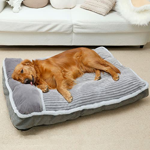 WINDRACING 新品 Hundebett für große Hunde, Hundematratze mit Kissen für Kiste Kennel, Sofa Hundebett, Super weiches Haustier Bett für Medium, Jumbo, kleine Hunde Rassen, Haustier Bett von WINDRACING