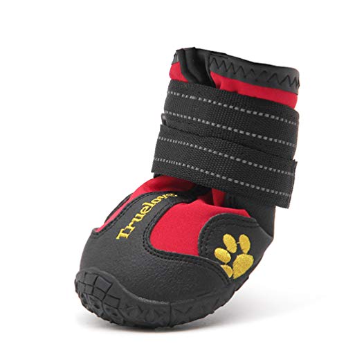 WINHYEPET Hundeschuhe, wasserdicht, reflektierend, atmungsaktiv, weich, robust, schützt die Pfotenabdrücke des Hundes, 4 Farben, 8 Größen von WINHYEPET