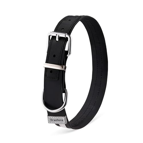 WINHYEPET Truelove TLC5521 Hundehalsband, wasserdicht, geruchshemmend, langlebig, verstellbar, PVC-Polyester, weich, reflektierend, gestreift, Schwarz, Größe XL von WINHYEPET