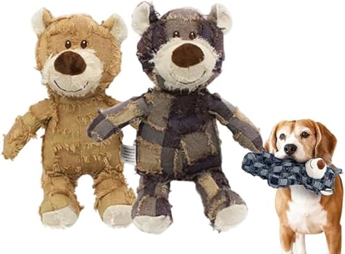 WINONDE Stabiler Bär, quietschendes Kauspielzeug für Hunde, Hundespielzeug, interaktiver Hunde-Teddybär zum Spielen mit Hunden, geeignet für große und kleine Hunde, robuster Bär für schwere Kauer von WINONDE