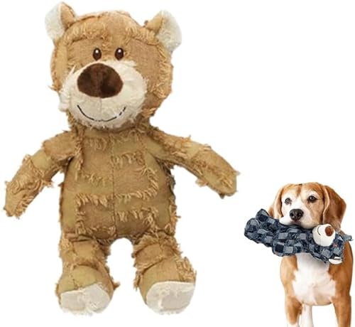 WINONDE Stabiler Bär, quietschendes Kauspielzeug für Hunde, Hundespielzeug, interaktiver Hunde-Teddybär zum Spielen mit Hunden, geeignet für große und kleine Hunde, robuster Bär für schwere Kauer von WINONDE