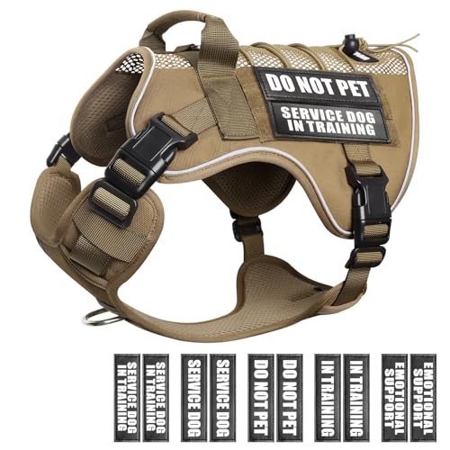 WINSEE Service Dog in Training Mesh Harness with 10 Pet Patches, Soft Air Mesh Breathable Tactical Dog Molle Vest, Reflective Military Dog Vest for Walking Hiking for Medium Dogs von WINSEE