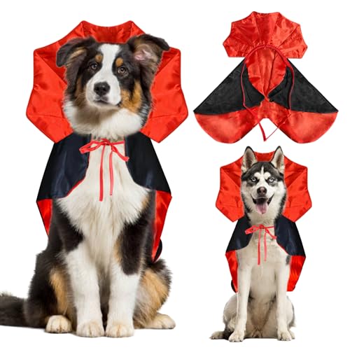 Halloween Hund Vampir Kostüm, Halloween Haustier Kostüme für große Hunde, Halloween Hund Teufel Cape Mantel Kostüm, lustige große Hundekostüme, Halloween Party und Haustier Cosplay Zubehör von WINUSD