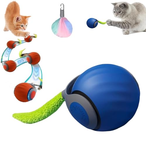 WIWIDANG Katzenspielzeug Selbstbeschäftigung, Wloom Powerball 2.0, Interaktiver Spielball Für Katzen, Wloom Powerball 2.0 Katze, Smartyflip Katzenspielzeug, Power Ball 2.0 Katze (Blau) von WIWIDANG