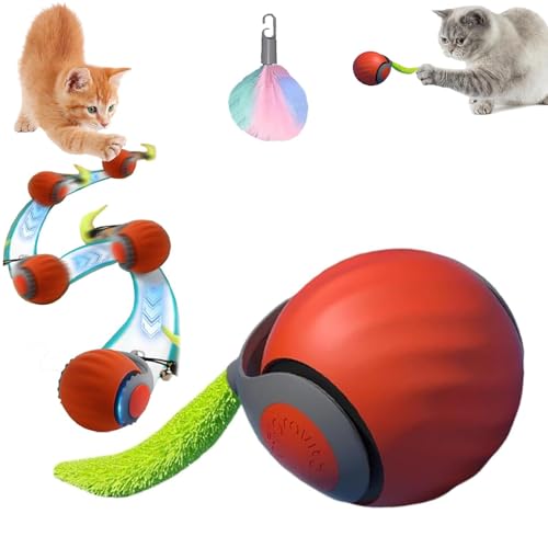 WIWIDANG Katzenspielzeug Selbstbeschäftigung, Wloom Powerball 2.0, Interaktiver Spielball Für Katzen, Wloom Powerball 2.0 Katze, Smartyflip Katzenspielzeug, Power Ball 2.0 Katze (Orange) von WIWIDANG