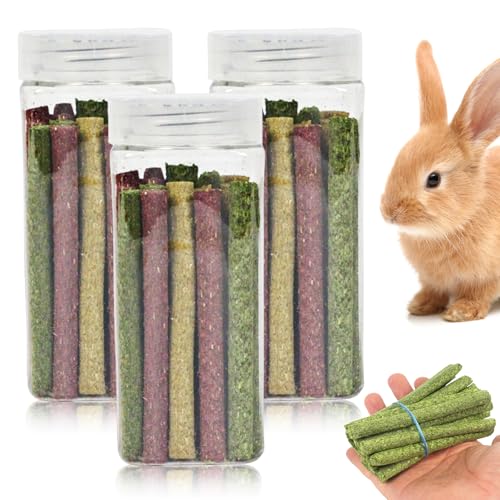 WIYETY 75 Timothy Heu Sticks - Kauspielzeug für Kaninchen & Hamster | Natürliches Hasenfutter mit Ballaststoffen, Mehrere Geschmacksrichtungen für Nagerzubehör (Meerschweinchen, Chinchilla) von WIYETY