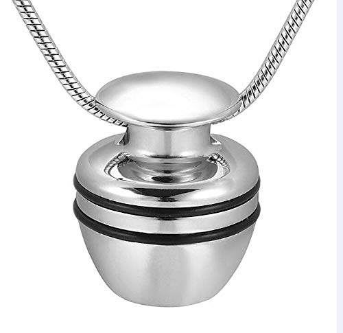 WJDT Apfelform Urne äquestation Memorial Schmuck Infinity Anhänger Halskette Für Aschenhalter Särgige Cremation Urns Souvenirs Für Frauen-Silber_Anhänger mit Kette. von WJDT