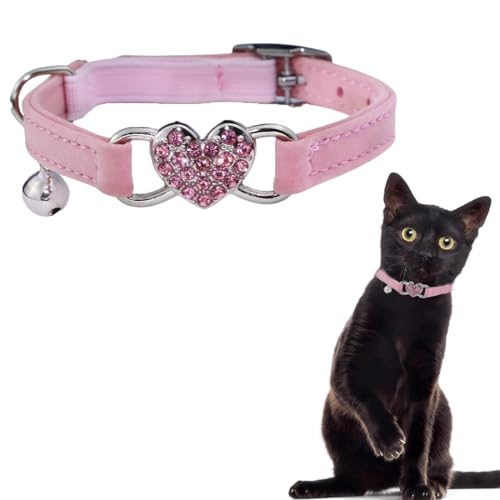 Katzenhalsbänder, Strass Katzenhalsband mit Glöckchen, Verstellbarer Halsband Katze, für Katzen von WJRQD