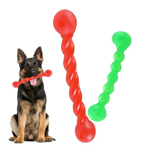 WJXKAZYX 2 Stuck Hundespielzeug Für Zähne,Kauknochen für Welpen,Hundemolarenstab,Hundespielzeug,Gummi Spirale Kauknochen,Hunde Spielsachen für Zähne reinigen und Zahnfleisch massieren,18cm+28cm von WJXKAZYX