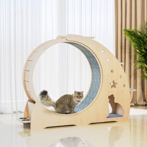 Katzen-Übungsrad, Katzen-Kratzbrett, Baumhaus, Laufende Katze, Laufend, Mit Rotierendem Spielzeug, Katzen-Indoor-Aktivitätscenter von WJYCGFKJ