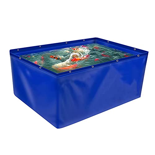 Oberirdischer Fischteich, 0,45 mm Hochleistungsplanen-Wasserspeicherbecken mit Ablassventil, PVC-Leinwand für Teiche, Aquarien, Koi, Goldfische (Farbe: Blau, Größe: 3 x 10 x 1 m) von WJYLM