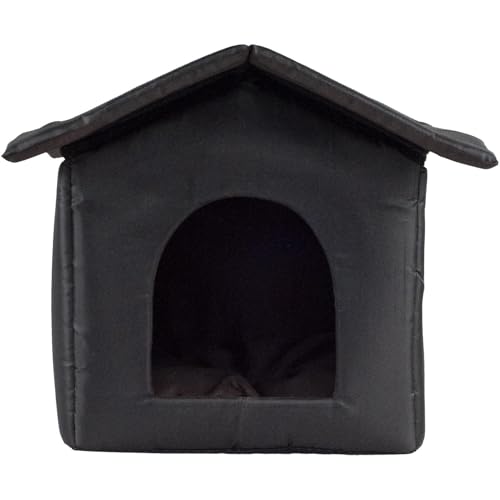 Outdoor Katzenhaus Outdoor Katzenhaus Wasserdicht Katzenhaus Outdoor Isolierte Hundehütte Oxford Tuch Wasserdicht Warm Katzenbett Höhle Haustierunterstand Geschlossene Katzenhäuser Rutschfeste von WJnflQN