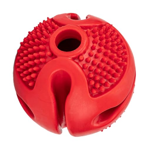 WJnflQN Hundefutterball,Hundepuzzleball - Interaktiver Gummi-Slow-Feeder-Ball für Hunde, Futterspender-Spielzeug - Rolling Ball Treat Dispenser Hundespielzeug Dog Treat Ball für die Zahnreinigung, von WJnflQN