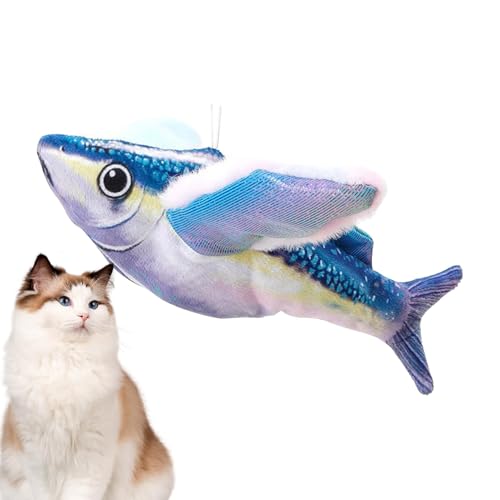 WJnflQN Interaktives Chirping Cat Toy, Klappen und Chirps -Katzenspielzeug - Netter Fisch Sound für gelangweiltes Kätzchen,Simuliertes interaktives Flapping -Chirping -Fischspielzeug für gelangweilte von WJnflQN