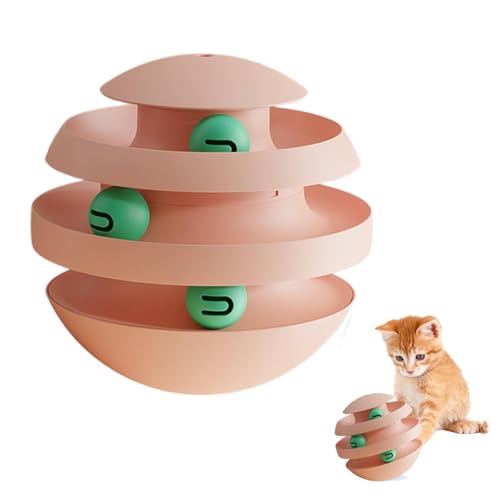 WJnflQN Spin Katzenspielzeug, Kätzchen Puzzle Katzenball Spielzeug, Aktive Katzenspielzeuge, Katzenballturm, Hundeanreicherung Spielzeug, Drehteller Rolling Cat Toy für Indoor Outdoor Katzen von WJnflQN