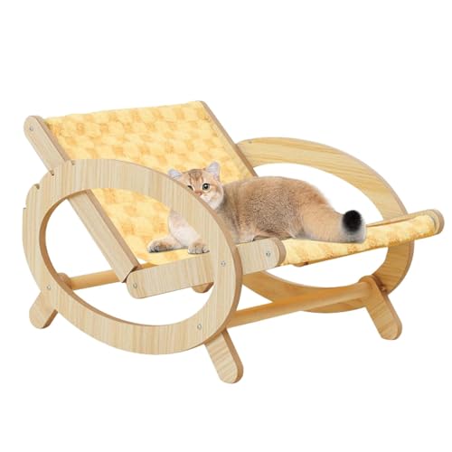 WJnflQN Verstellbares Katzenbett, bequeme, erhöhte Katzenbetten - Katzenkratzbett für den Innenbereich - Verstellbares Katzenkratzsofa für den Innenbereich mit kratzfestem Segeltuchbezug für Kaninchen von WJnflQN