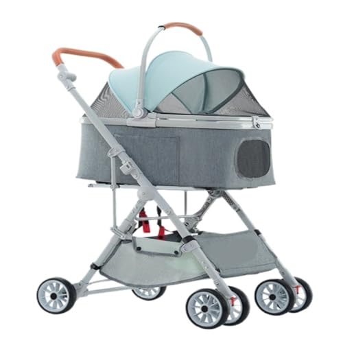 Kinderwagen für Haustiere Abnehmbarer Haustier-Kinderwagen, Abnehmbarer Dreizweck-Universal-Haustier-Kinderwagen for Katzen und Hunde, Ausflugs-Kinderwagen Hundekinderwagen(B) von WLFKL