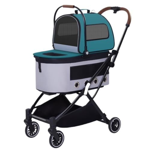 Kinderwagen für Haustiere Automatisch Zusammenklappbarer, Doppelschichtiger Haustier-Kinderwagen, Freistehender Haustier-Kinderwagen, Leichter Kleiner Und Mittelgroßer Kinderwagen Hundekinderwagen(Gre von WLFKL