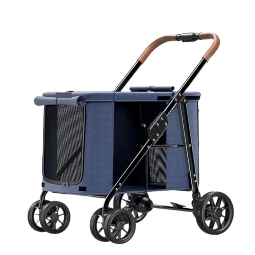 Kinderwagen für Haustiere Bequemer Und Praktischer Hundewagen for Haustiere, Faltbares Und Leichtes Material, Große Hunde Und Katzen Hundekinderwagen(Blue) von WLFKL