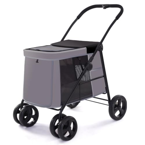 Kinderwagen für Haustiere Bequemer und einfacher Haustier-Kinderwagen, Hunde-Kinderwagen, faltbar, leichtes Material, mittlere und große Katzen und Hunde Hundekinderwagen(G) von WLFKL