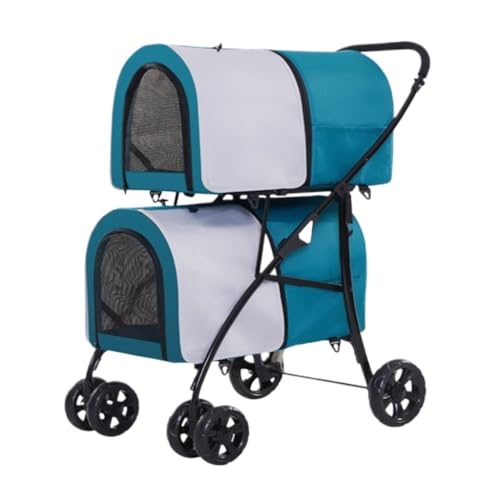 Kinderwagen für Haustiere Haustier-Kinderwagen, Doppellagiger Haustier-Kinderwagen for Den Außenbereich, Leicht, Einfach Zusammenklappbar, for Katzen Und Hunde, for Hunde Hundekinderwagen von WLFKL