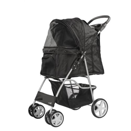 Kinderwagen für Haustiere Haustier-Kinderwagen, Hunde-Kinderwagen, Abnehmbar, Faltbar, Leichtes Material for Kleine Und Mittelgroße Hunde Und Katzen Hundekinderwagen(Black) von WLFKL