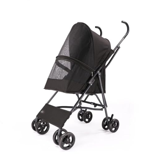 Kinderwagen für Haustiere Haustier-Kinderwagen, Hunde-Kinderwagen, abnehmbar, faltbar, leichtes Material for kleine und mittelgroße Hunde und Katzen Hundekinderwagen(Black) von WLFKL