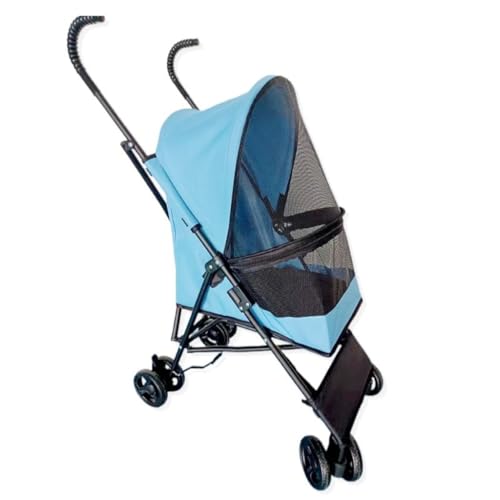 Kinderwagen für Haustiere Haustier-Kinderwagen, Hunde-Kinderwagen, abnehmbar, faltbar, leichtes Material for kleine und mittelgroße Hunde und Katzen Hundekinderwagen(Blue) von WLFKL