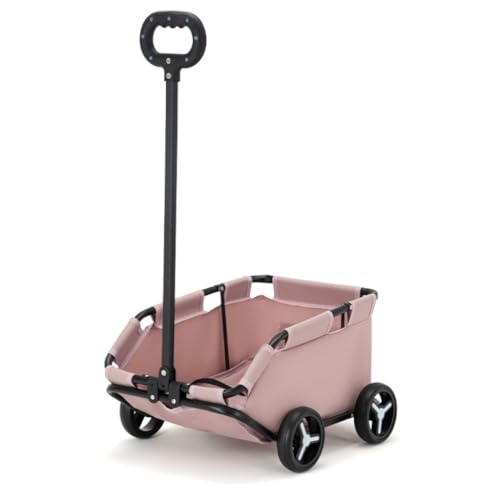 Kinderwagen für Haustiere Haustier-Kinderwagen Geht for Transport, Kleiner Zugwagen, Welpenwagen, Hundewagen, Kleine, Leichte, Faltbare Katze Hundekinderwagen(Pink) von WLFKL