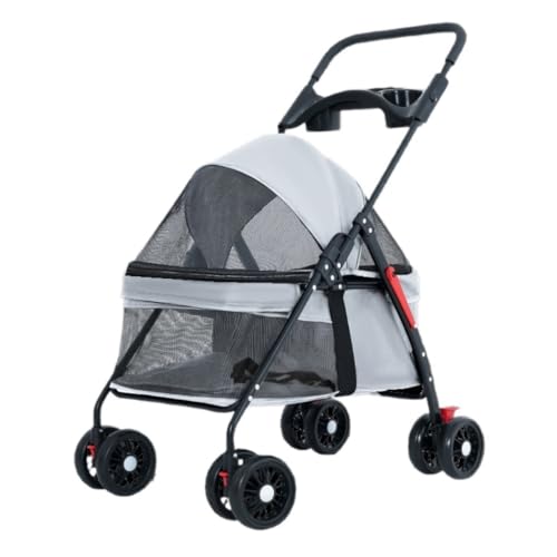 Kinderwagen für Haustiere Haustier-Kinderwagen for Ausflüge, Kleiner Zugwagen, Welpen-Kinderwagen, Hunde-Gassi-Wagen, Kleine, Leichte, Faltbare Katze Hundekinderwagen(G) von WLFKL