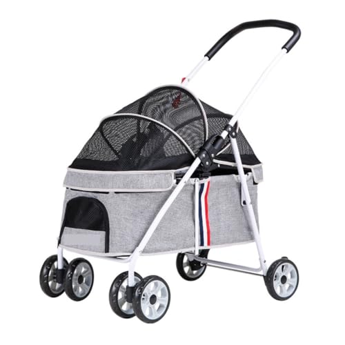 Kinderwagen für Haustiere Haustier-Kinderwagen for Ausflüge, Kleiner Zugwagen, Welpen-Kinderwagen, Hunde-Gassi-Wagen, Kleine, Leichte, Faltbare Katze Hundekinderwagen(G) von WLFKL