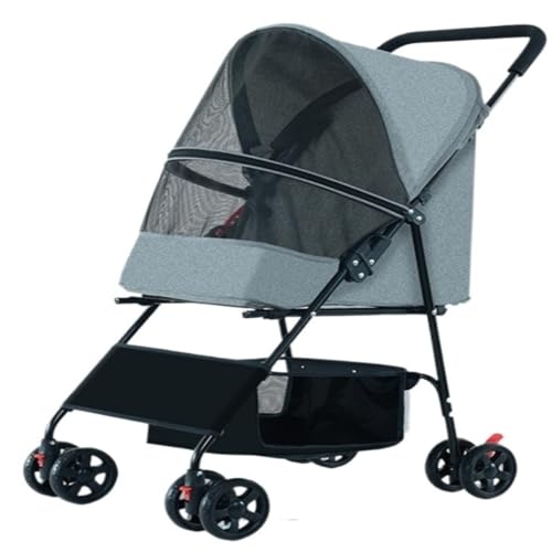 Kinderwagen für Haustiere Haustier-Kinderwagen for Ausflüge, Kleiner Zugwagen, Welpen-Kinderwagen, Hunde-Gassi-Wagen, Kleine, Leichte, Faltbare Katze Hundekinderwagen(G) von WLFKL