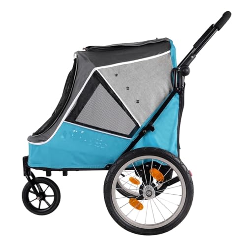 Kinderwagen für Haustiere Hundekinderwagen und Fahrradanhänger. Haustierkinderwagen for mittelgroße und große Hunde. Zusammenklappbare Haustierkinderwagen for den Außenbereich Hundekinderwagen(Blue) von WLFKL