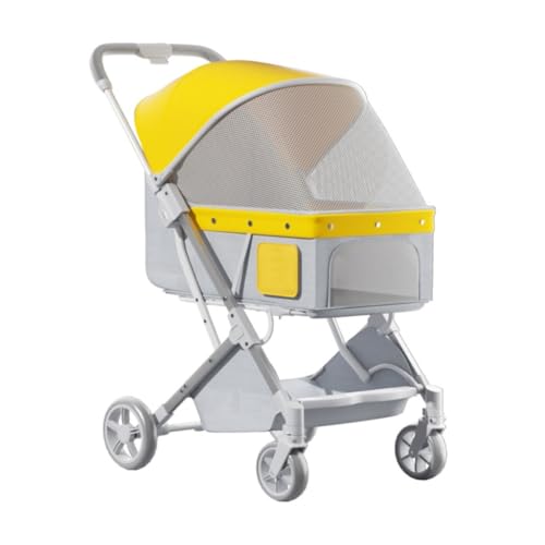 Kinderwagen für Haustiere Leichter Haustier-Kinderwagen, Faltbarer Kinderwagen mit Aufbewahrungskorb, Haustier-Kinderwagen for Reisen im Freien, Haustier-Kinderwagen Hundekinderwagen von WLFKL