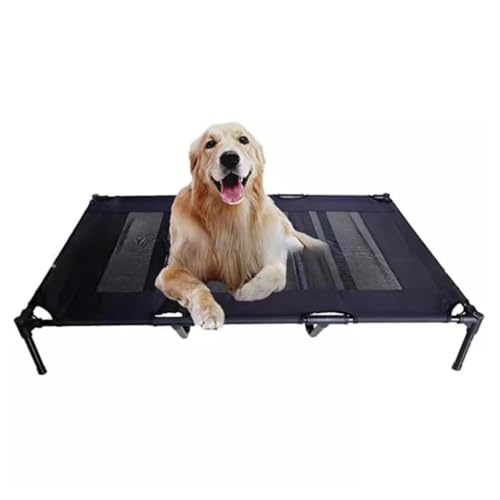 WLFKL Haustierbett Haustier Sommer atmungsaktive einlagige Outdoor-Ständer tragbare Faltbare Feldbett Haustierbett Haustier Universal Hund Haustierbett(Black,L) von WLFKL