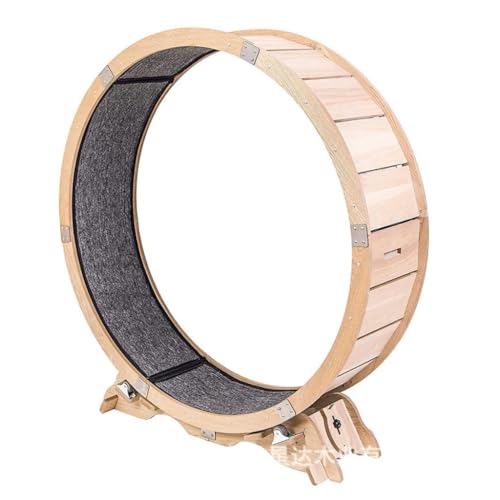 WLFKL Katzenlaufrad Rundes Laufband aus Holz for Katzen, Leise Rolle, Fitness-Laufrad for Katzen, Katzenrad-Spielzeug aus Holz Laufrad für Katzen von WLFKL