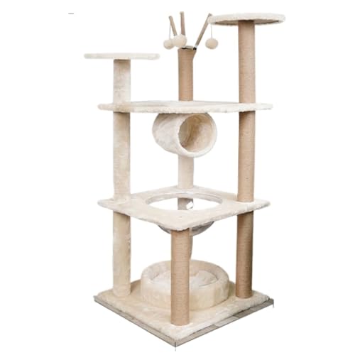 WLFKL Klettergerüst für Katzen Katzenständer, Katzenkletterständer, Katzennest, Katzenbaum, einteiliger Katzenkletterständer aus massivem Holz, Kleiner Katzenkratzbaum Katzenturm(A) von WLFKL