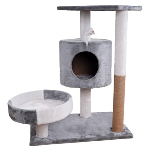 WLFKL Klettergerüst für Katzen Katzenständer, Katzenkletterständer, Katzennest, Katzenbaum, einteiliger Katzenkletterständer aus massivem Holz, Kleiner Katzenkratzbaum Katzenturm(E) von WLFKL