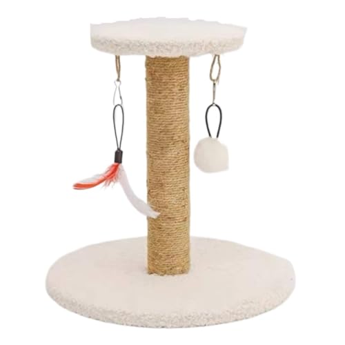 WLFKL Klettergerüst für Katzen Lustiges Und Abwechslungsreiches Katzen-Klettergerüst, Krallenschleifer, Katzen-Stäbchen, Katzennest Aus Massivholz, Katzen-Plüschspielzeug Katzenturm(White) von WLFKL