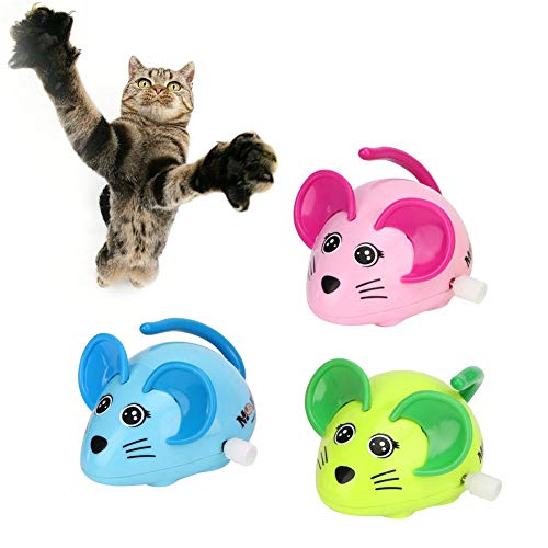 Interaktives Katzenspielzeug, 3PCS Pet Cat Clockwork Wind Up Mouse Shape Interaktives Spielen Jagen lustiges Trainingspuzzlespielzeug von WLGOLD