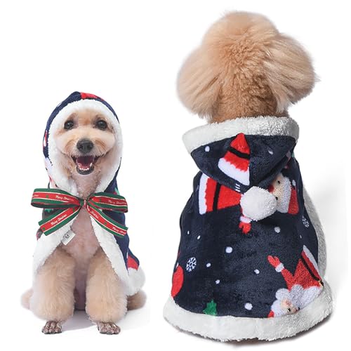 Hund Weihnachten Outfit, Weihnachten Kleidung für Hundekostüme,Weihnachtsartikel für Haustiere, Hund Hoodie Weihnachten, Weihnachts Katzenkostüm, Hoodie Mantel für kleine mittelgroße Welpen, L von WLICCHS