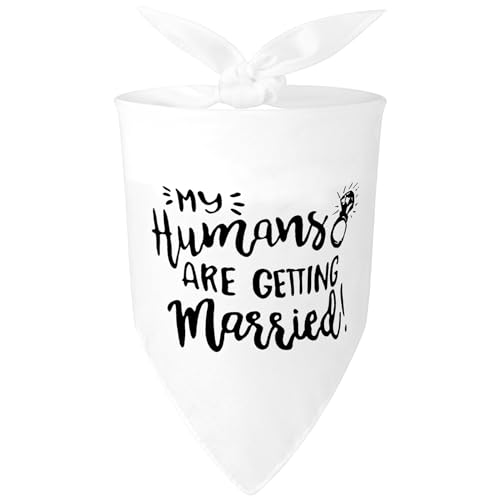 WLLHYF Verlobungsgeschenk Hundehalstuch „My Humans Are Getting Married“ Haustierschal Verlobungsankündigung Hundehochzeitshalstuch Haustierzubehör für Hundeliebhaber Hochzeits-Verlobungsfotos von WLLHYF