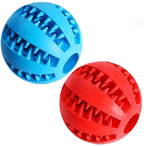 WLOWS Feixun Pets Dog Treat Toy Ball Gummi-Hundefutterball Hundezahnreinigung Toy Ball Interaktives Hundespielzeug von WLOWS