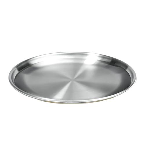 Flacher Katzennapf aus Edelstahl, langlebig, Whisker Relief, Haustier-Wasserfutternäpfe for Kätzchen, kleine, mittelgroße und große Hunde Katzennapf (Color : Silver, Size : XXL - Diameter 26cm) von WLTYSM