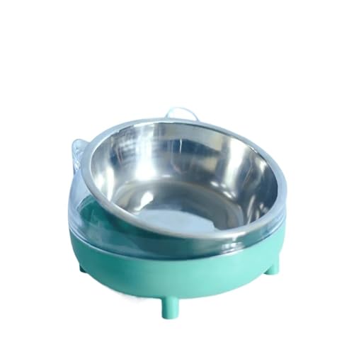 Haustiere Schüssel Katze Feeder Schüssel Mit Hund Katze Essen Trinken Schüsseln Haustier Edelstahl Doppel Verwenden Vier Beine Desgin Katzennapf (Color : Dark green-01) von WLTYSM