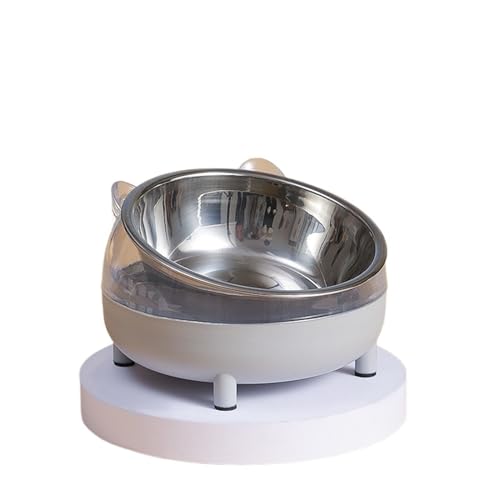 Haustiere Schüssel Katze Feeder Schüssel Mit Hund Katze Essen Trinken Schüsseln Haustier Edelstahl Doppel Verwenden Vier Beine Desgin Katzennapf (Color : Gray-01) von WLTYSM