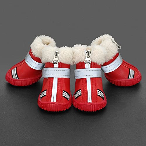 Hundeschuhe Pfotenschutz Hundeschuhe Winter Baumwolle Anti Slip Hund Regen Schnee Stiefel Reflektierende Wasserdichte Haustierschuhe Schuhe for mittelgroße große Hunde Bulldogge Pfotenschutz für Hunde von WLTYSM