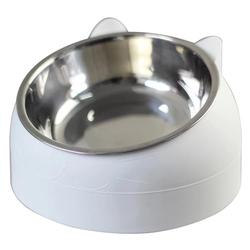 Katzennäpfe for kleine, mittelgroße und große Katzenfutternäpfe, Katzenfutter, Trinkwasser-Futternapf, neigbarer Futternapf mit Schutz for den Hals Katzennapf (Color : Gray, Size : 200ML) von WLTYSM