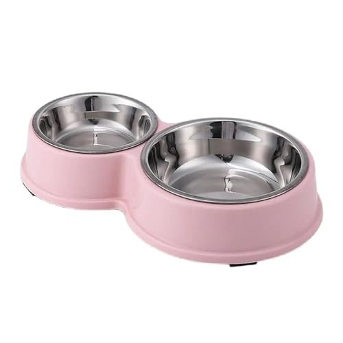 Tierfutternäpfe, Katzen-Wassernapf, Welpen-Futternäpfe mit abnehmbaren Schüsseln, rutschfeste Futternäpfe, Katzenfütterung, Bewässerungszubehör Katzennapf (Color : Pink) von WLTYSM